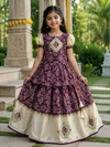 St D No 162 Crepe Silk Bandhani Printed Kids Girls Wear Lehenga Choli